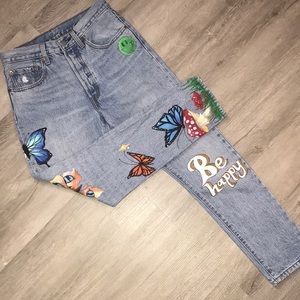 NEW LEVI’S BUTTON FLY 501 Jeans ~ 1 of a Kind Custom Created